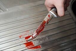 پدرکشی با یک ضربه چاقو/ عکس