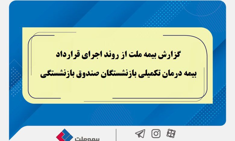 گزارش بیمه ملت از روند اجرای قرارداد بیمه درمان تکمیلی بازنشستگان صندوق بازنشستگی / تفاوت معنادارمیان درصد اعلام‌شده و وضعیت پرداخت‌ها / بیش از دریافت، پرداخت کرده ایم