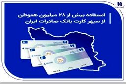 استفاده بیش از 28 میلیون هموطن از سپهر کارت بانک صادرات ایران