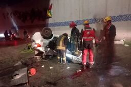 سقوط خودرو بر روی موتورسوار یک کشته و پنج مصدوم برجا گذاشت