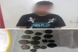 کشف ۱۵ سکه تاریخی در ایست بازرسی پلیس